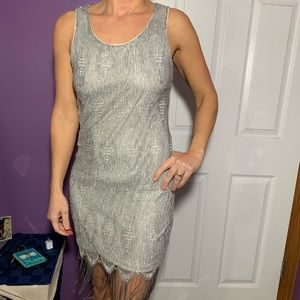 Grey/Silver Short Party Dress VENUS